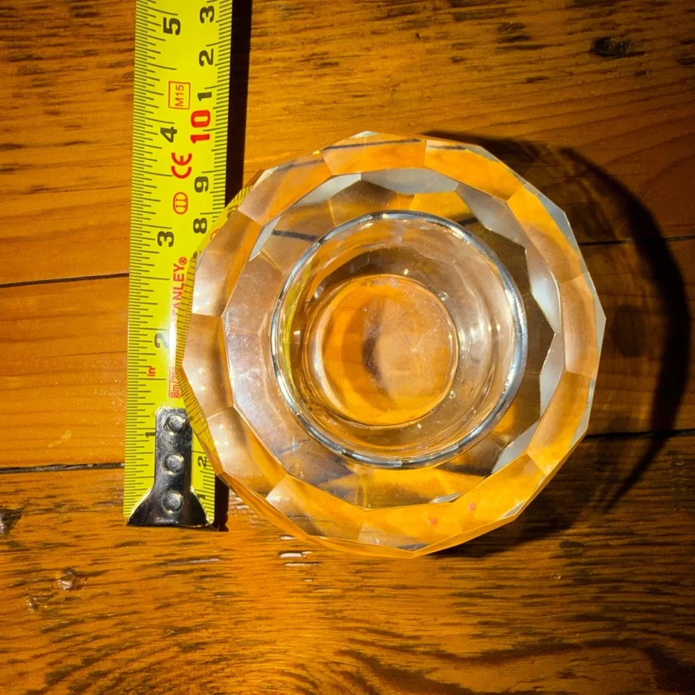Beautiful Vintage Faceted Crystal Candle Holder - Picture 6 of 8